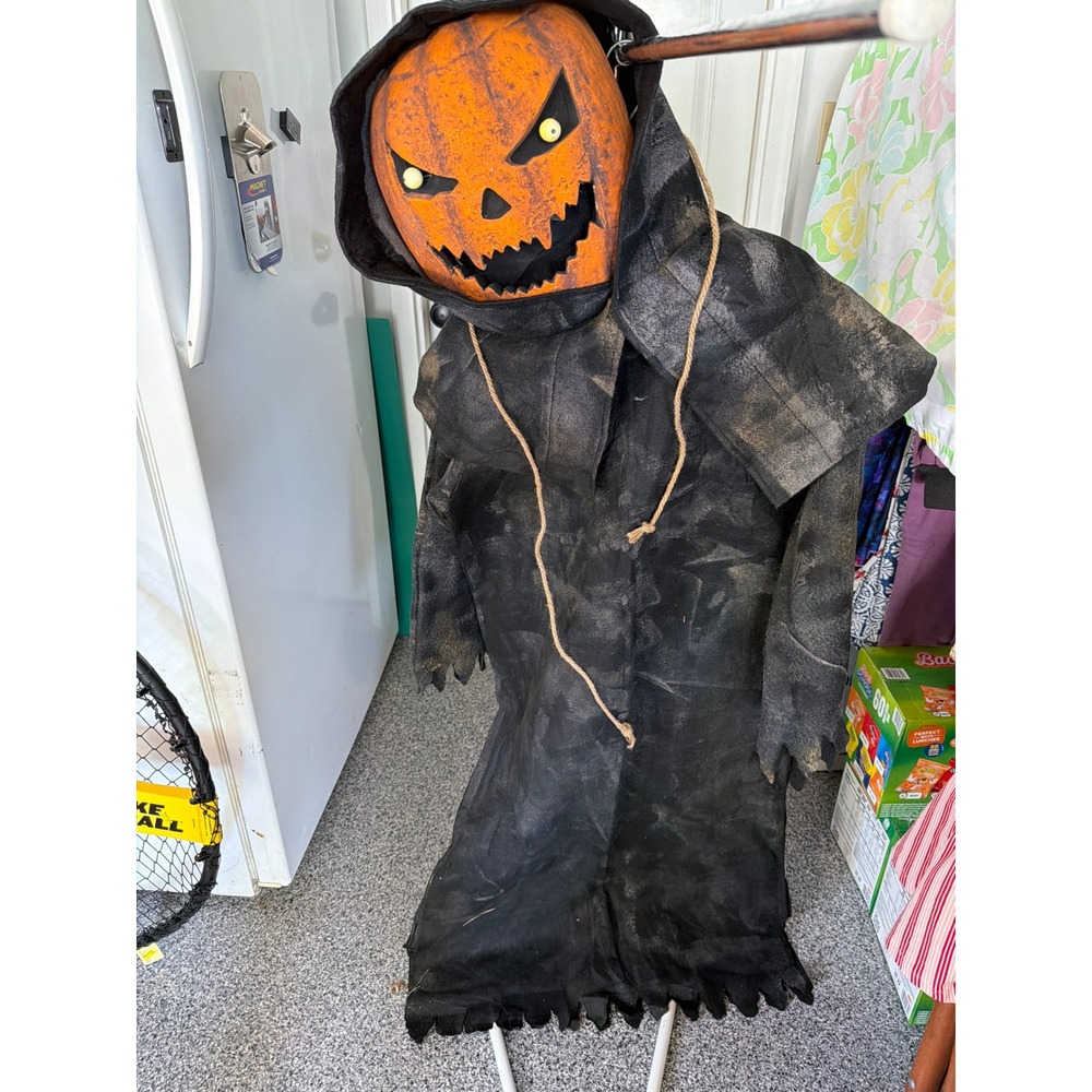Fun World Evil Pumpkin Creature Costume Child Large 12-14 Mask Robe Gloves Scary
